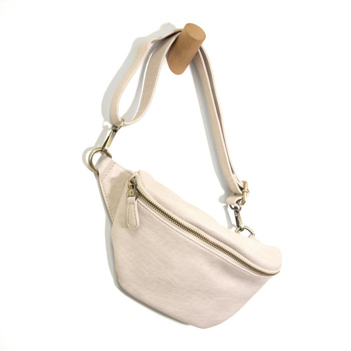 White Leather Convertible Flap Crossbody Belt Bag Retro Handbags