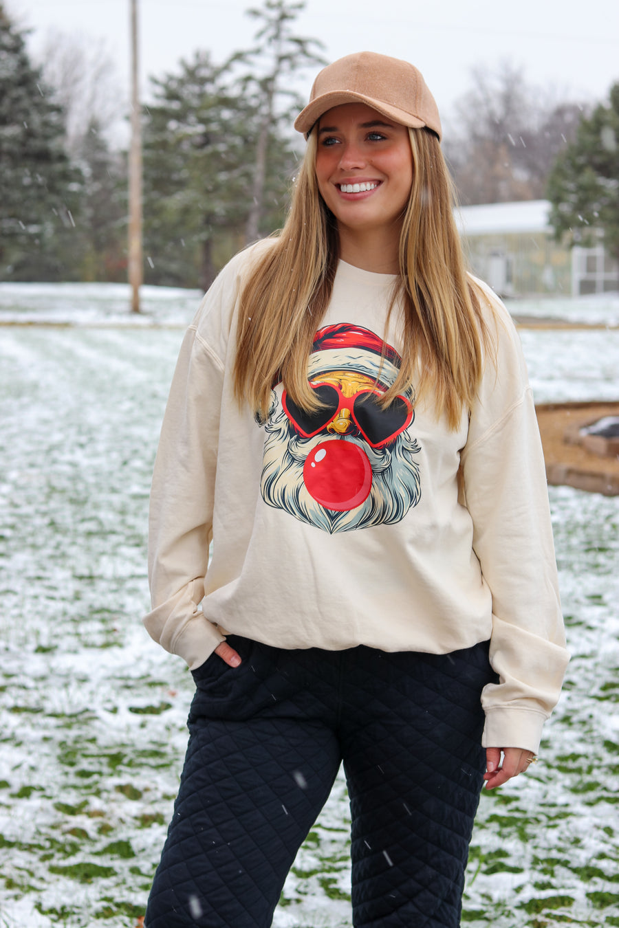 Blowing Bubble Santa Sweatshirt