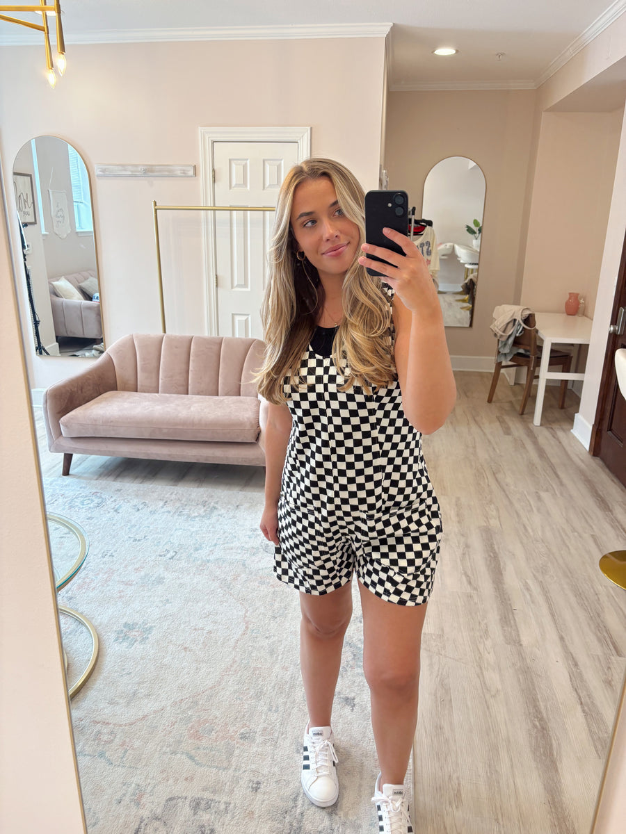 Plaid Print Romper