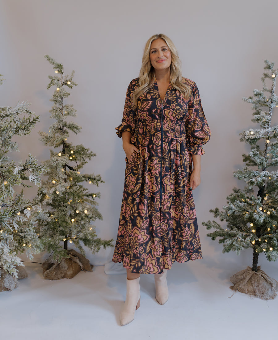 Yvonne Gathered Waist Dress