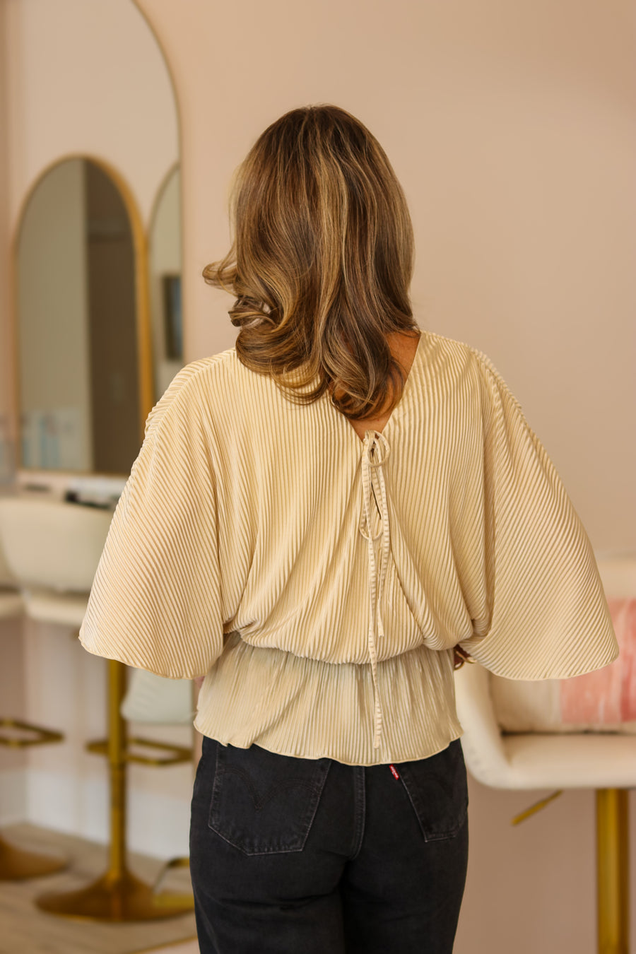 Champagne Cape Blouse