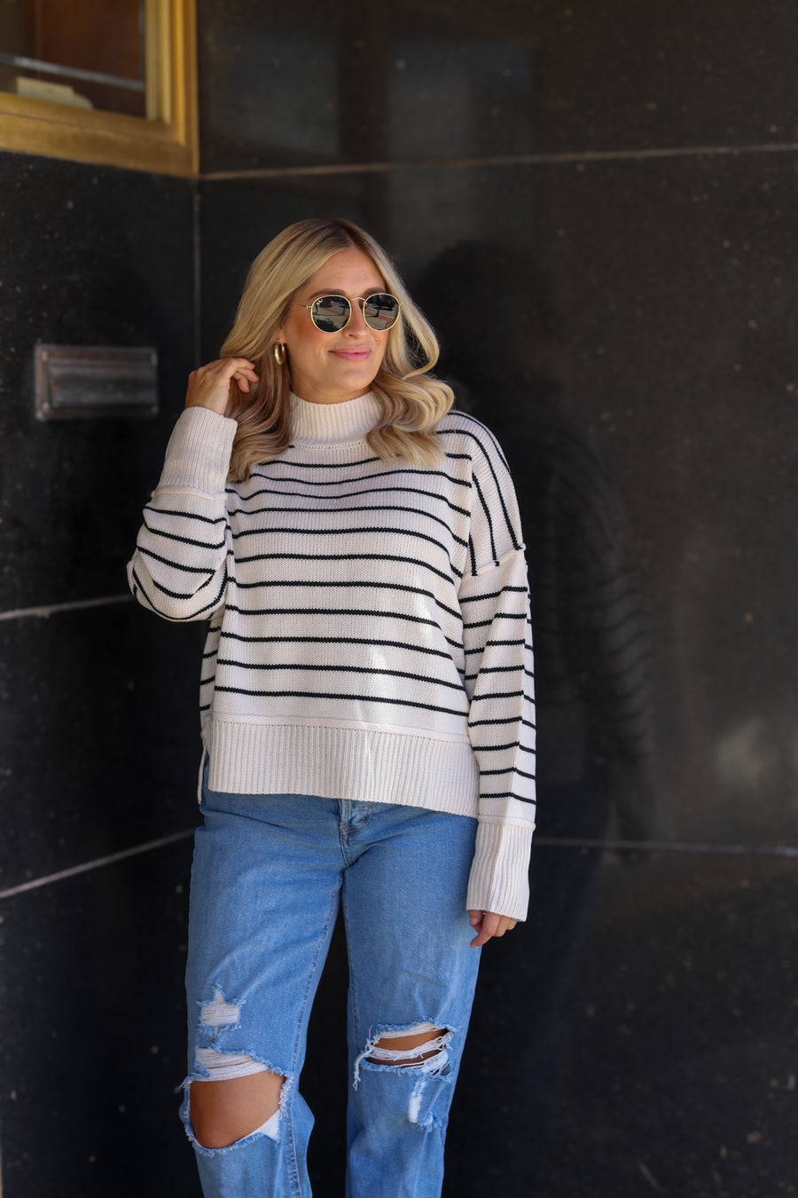 Split Knit Sweater