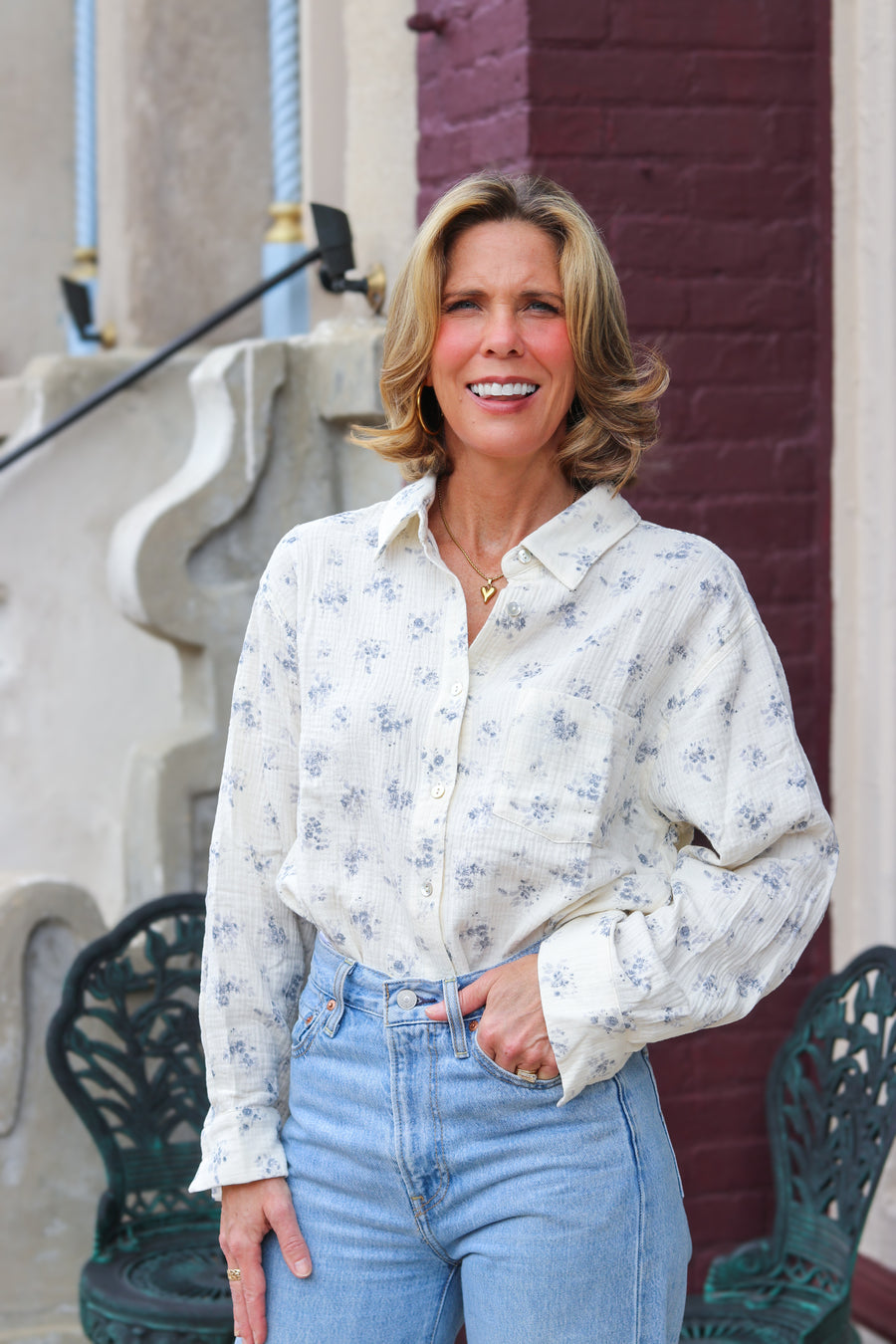 Frannie Floral Button Down