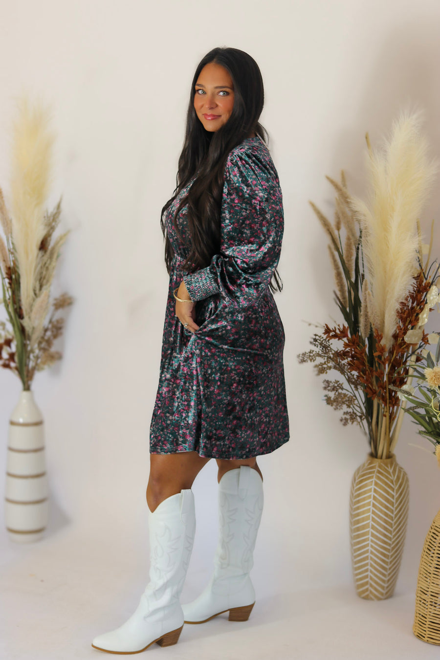 Veronica V-neck Long Sleeve Dress