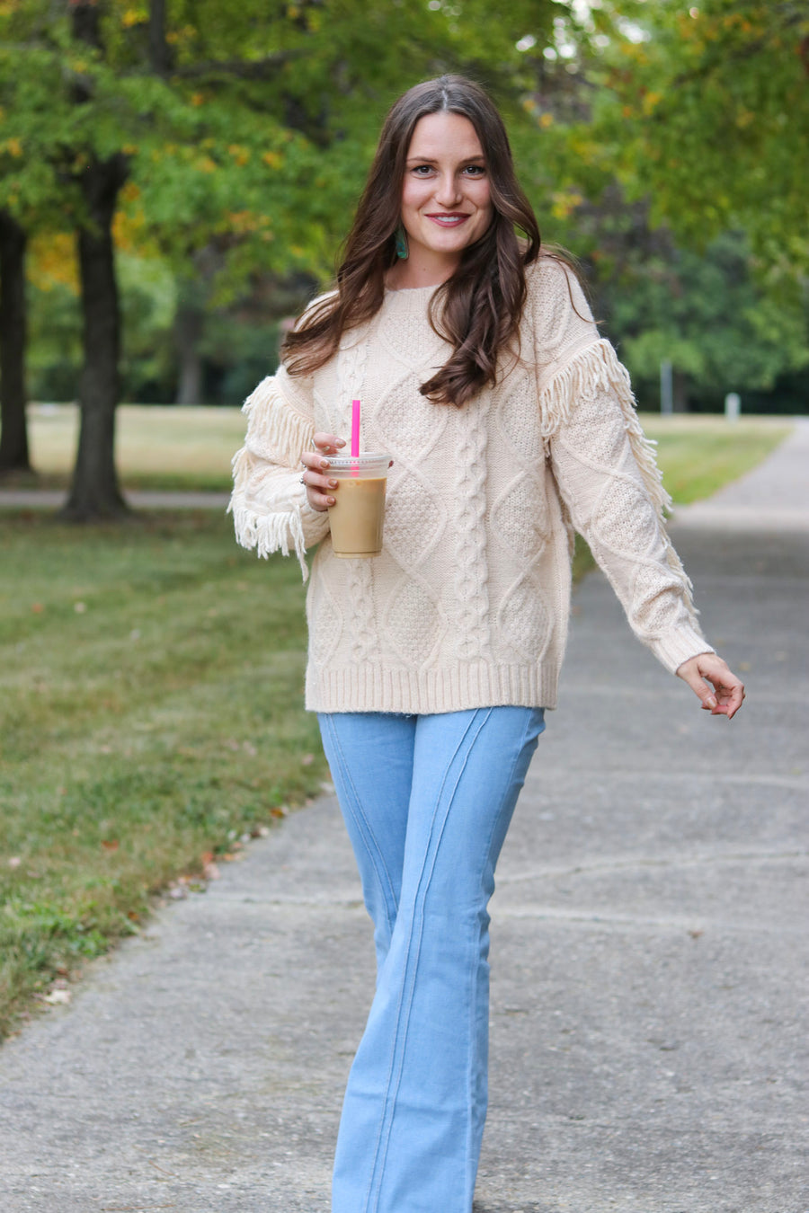 Tassel Cable Knit Sweater