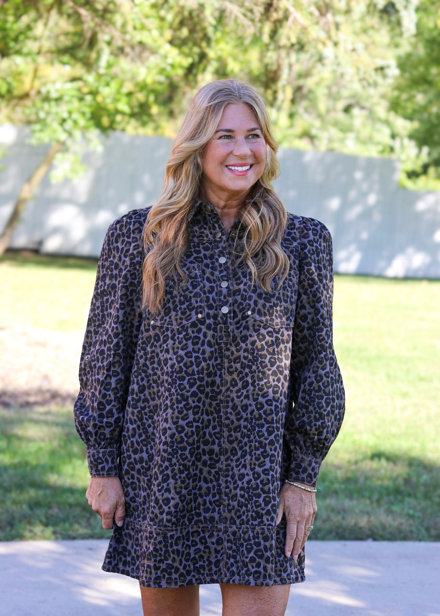 Lena Leopard Dress