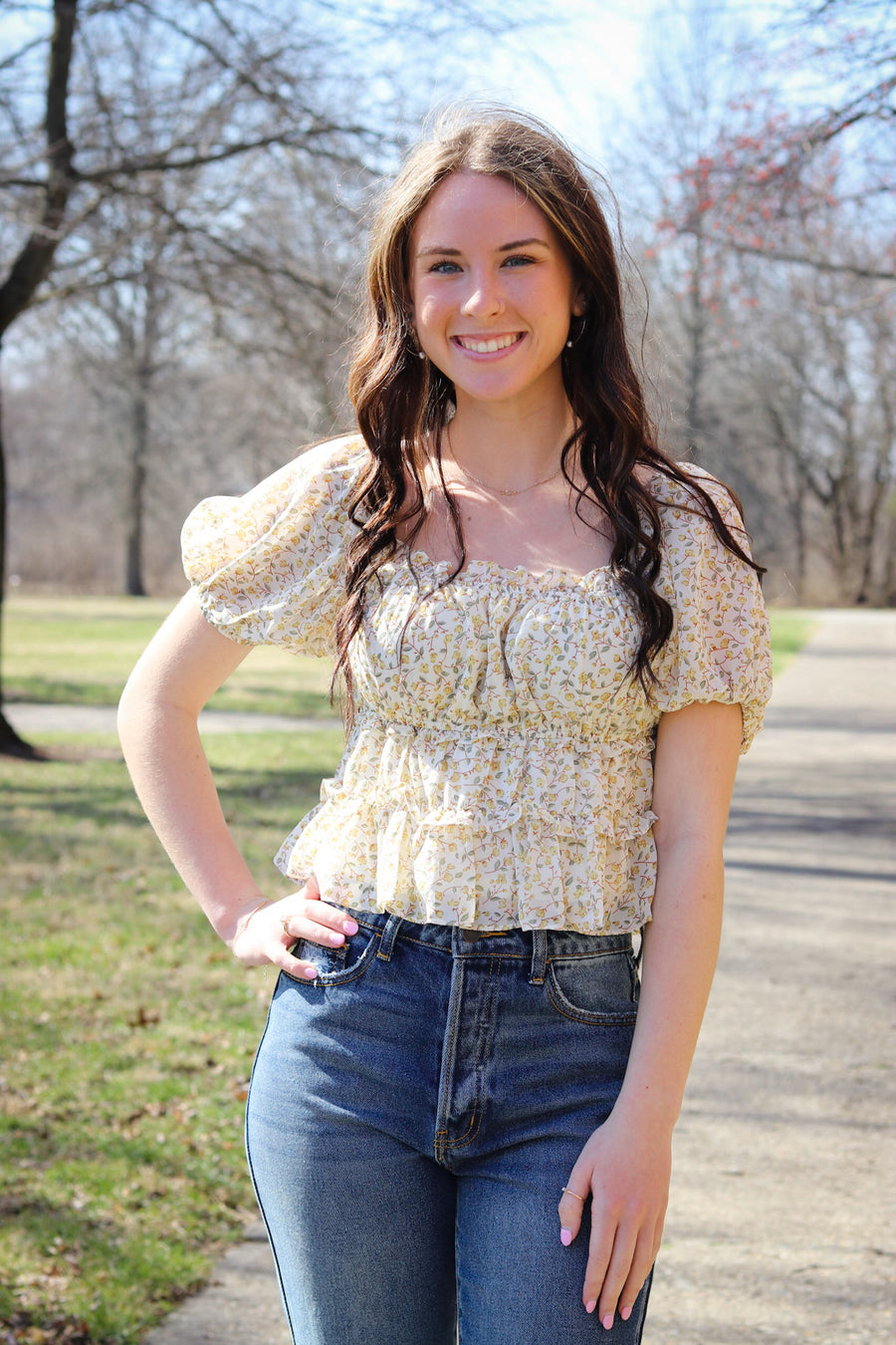 Shirred Tiered Top